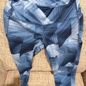 Athleta Blue Frost Geometric Chaturanga Leggings